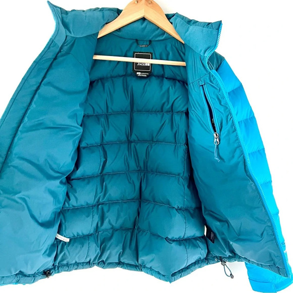 THE NORTH FACE | Nuptse 700 Goose Down Blue Teal Aqua Puffer Jacket Size small - Picture 8 of 16